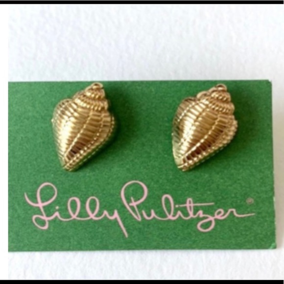 Lilly Pulitzer Jewelry - NWT Lilly Pulitzer Goldtone Shell Earrings